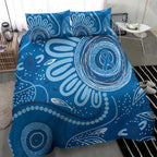 Australia Indigenous Bedding Set Blue Ribbon Prostate Cancer Awareness - Aussie Hoodie