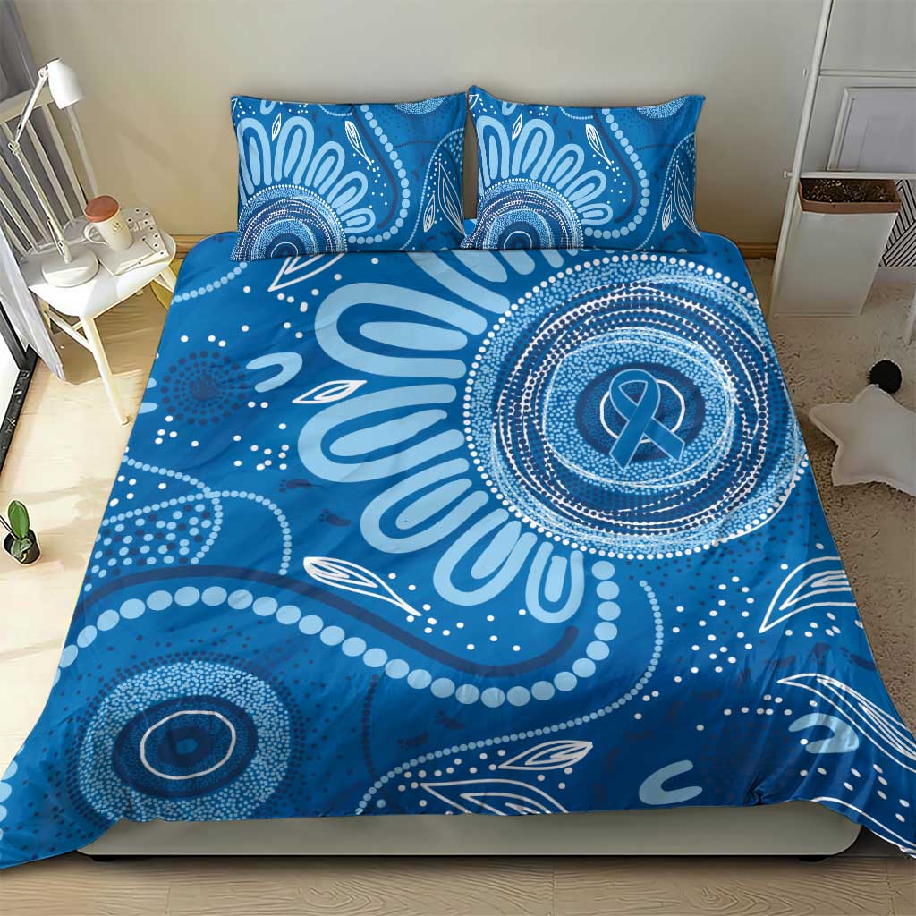 Australia Indigenous Bedding Set Blue Ribbon Prostate Cancer Awareness - Aussie Hoodie