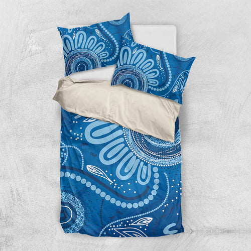 Australia Indigenous Bedding Set Blue Ribbon Prostate Cancer Awareness - Aussie Hoodie