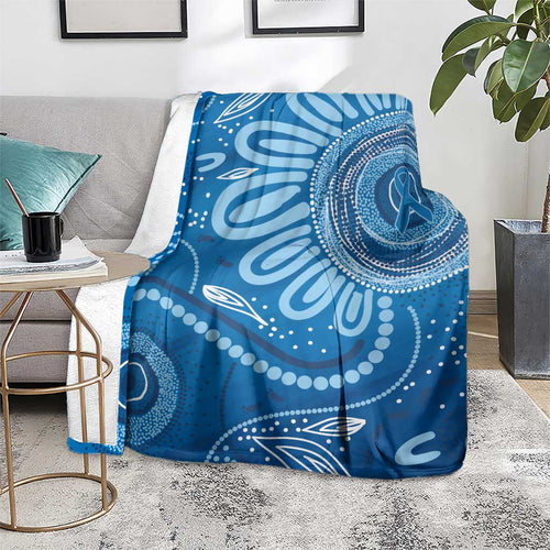 Australia Indigenous Blanket Blue Ribbon Prostate Cancer Awareness - Aussie Hoodie