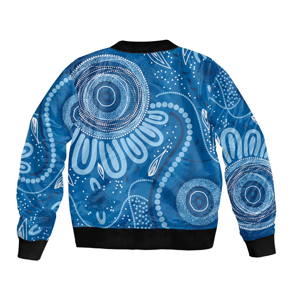 Australia Indigenous Bomber Jacket Blue Ribbon Prostate Cancer Awareness - Aussie Hoodie