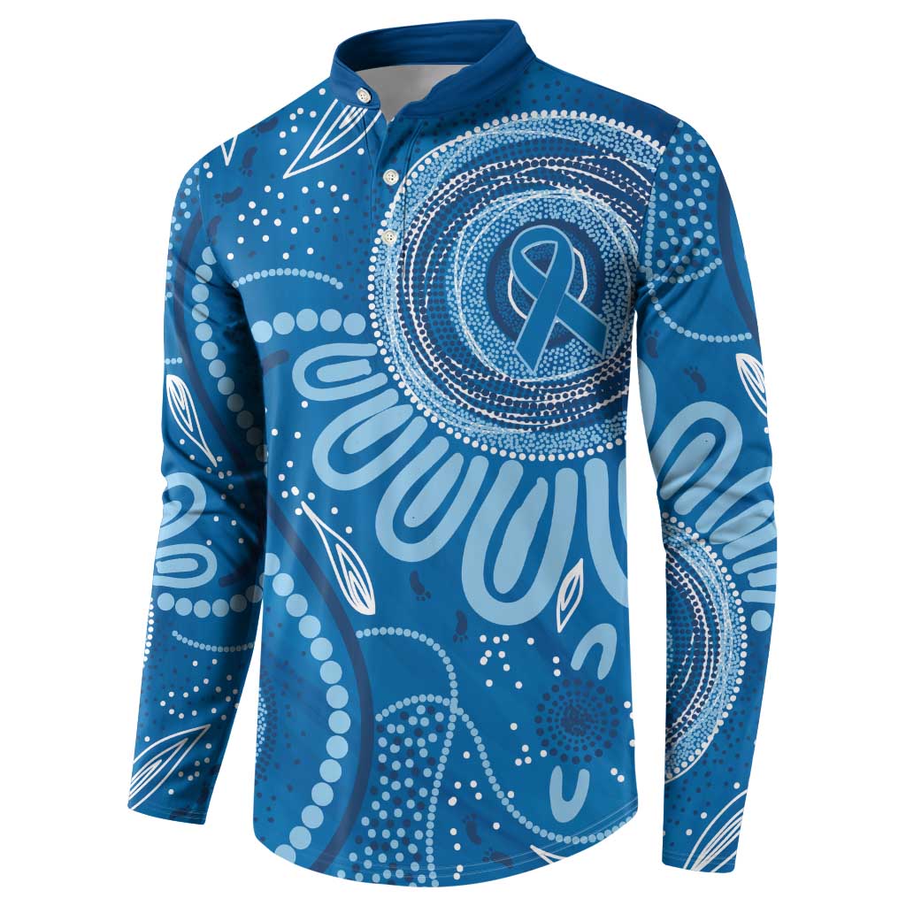 Australia Indigenous Button Sweatshirt Blue Ribbon Prostate Cancer Awareness - Aussie Hoodie