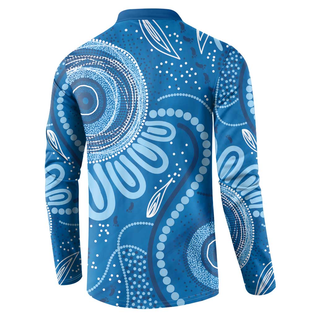 Australia Indigenous Button Sweatshirt Blue Ribbon Prostate Cancer Awareness - Aussie Hoodie