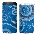 Australia Indigenous 4 in 1 Can Cooler Tumbler Blue Ribbon Prostate Cancer Awareness - Aussie Hoodie