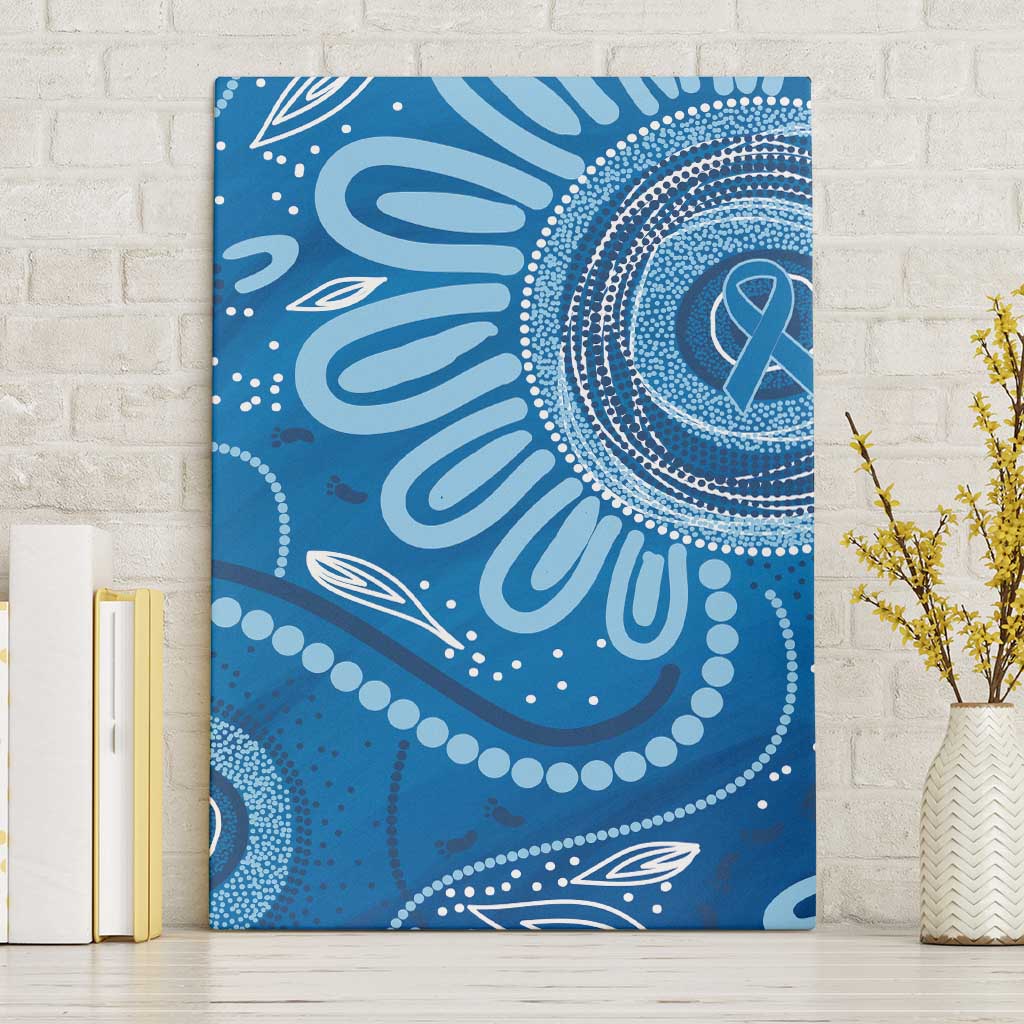 Australia Indigenous Canvas Wall Art Blue Ribbon Prostate Cancer Awareness - Aussie Hoodie