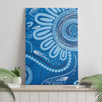Australia Indigenous Canvas Wall Art Blue Ribbon Prostate Cancer Awareness - Aussie Hoodie