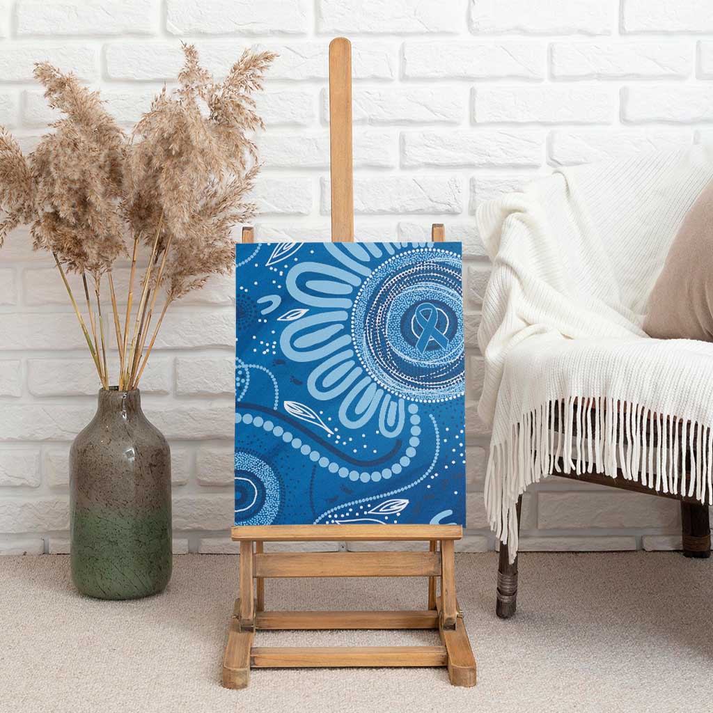 Australia Indigenous Canvas Wall Art Blue Ribbon Prostate Cancer Awareness - Aussie Hoodie