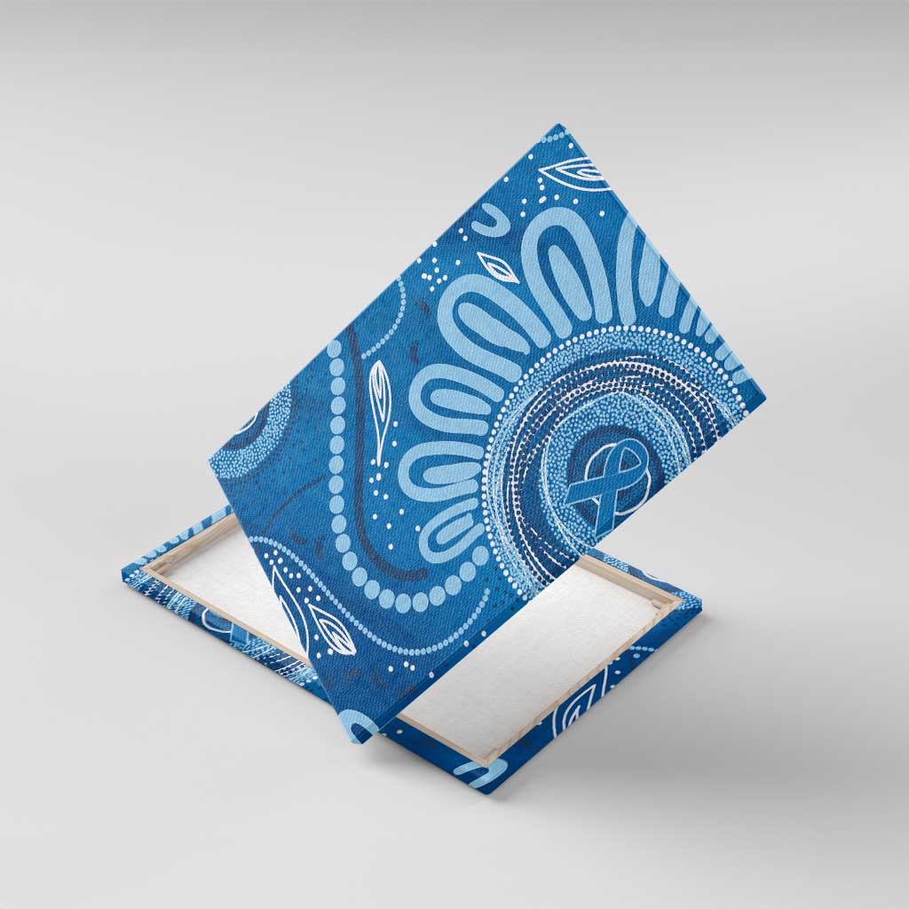 Australia Indigenous Canvas Wall Art Blue Ribbon Prostate Cancer Awareness - Aussie Hoodie