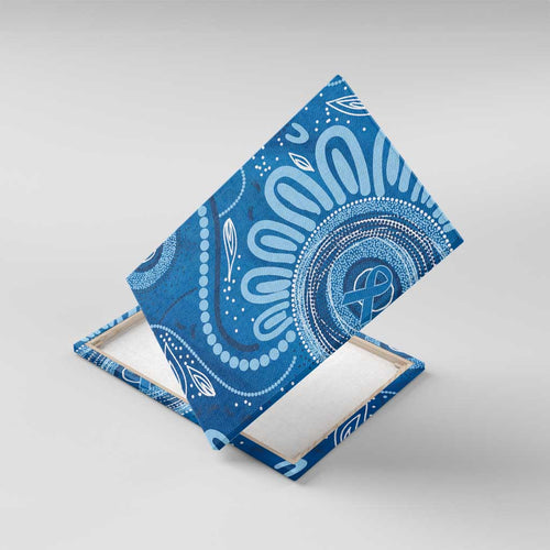 Australia Indigenous Canvas Wall Art Blue Ribbon Prostate Cancer Awareness - Aussie Hoodie