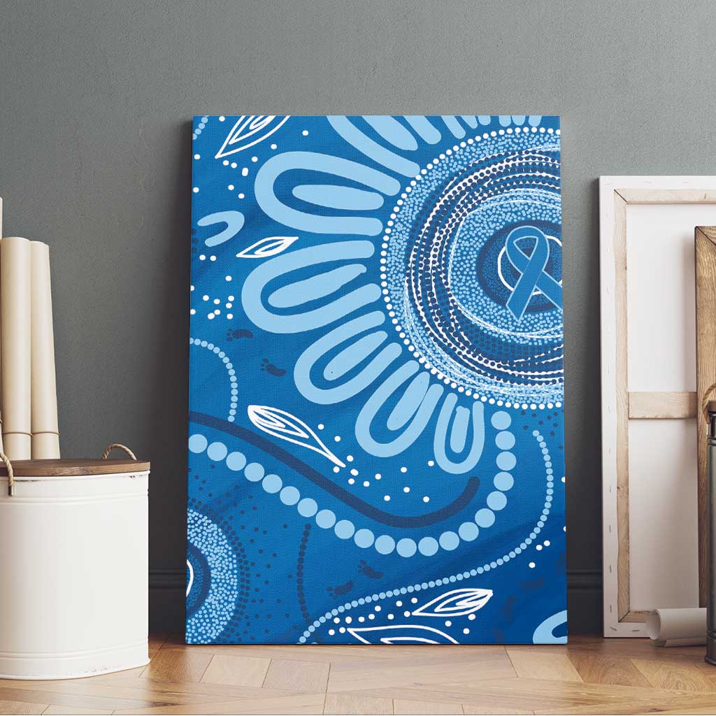 Australia Indigenous Canvas Wall Art Blue Ribbon Prostate Cancer Awareness - Aussie Hoodie