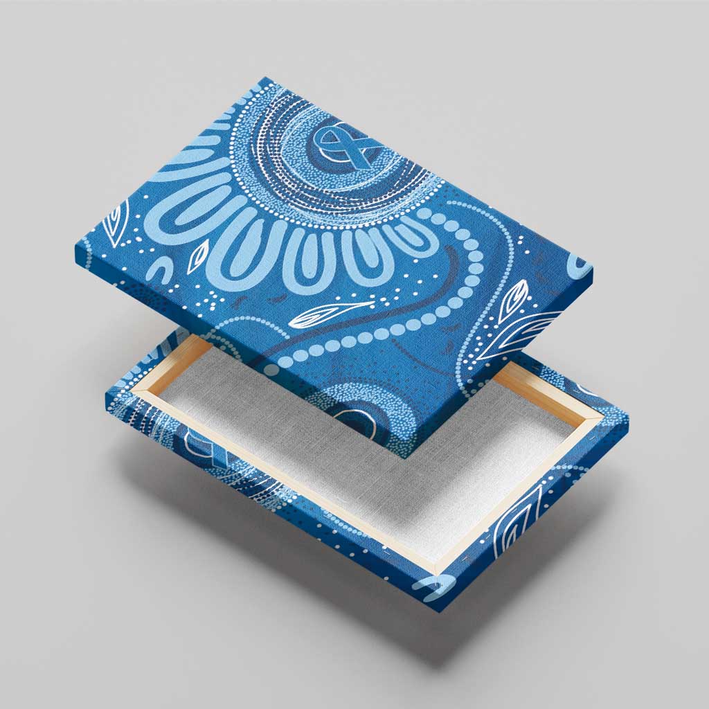 Australia Indigenous Canvas Wall Art Blue Ribbon Prostate Cancer Awareness - Aussie Hoodie