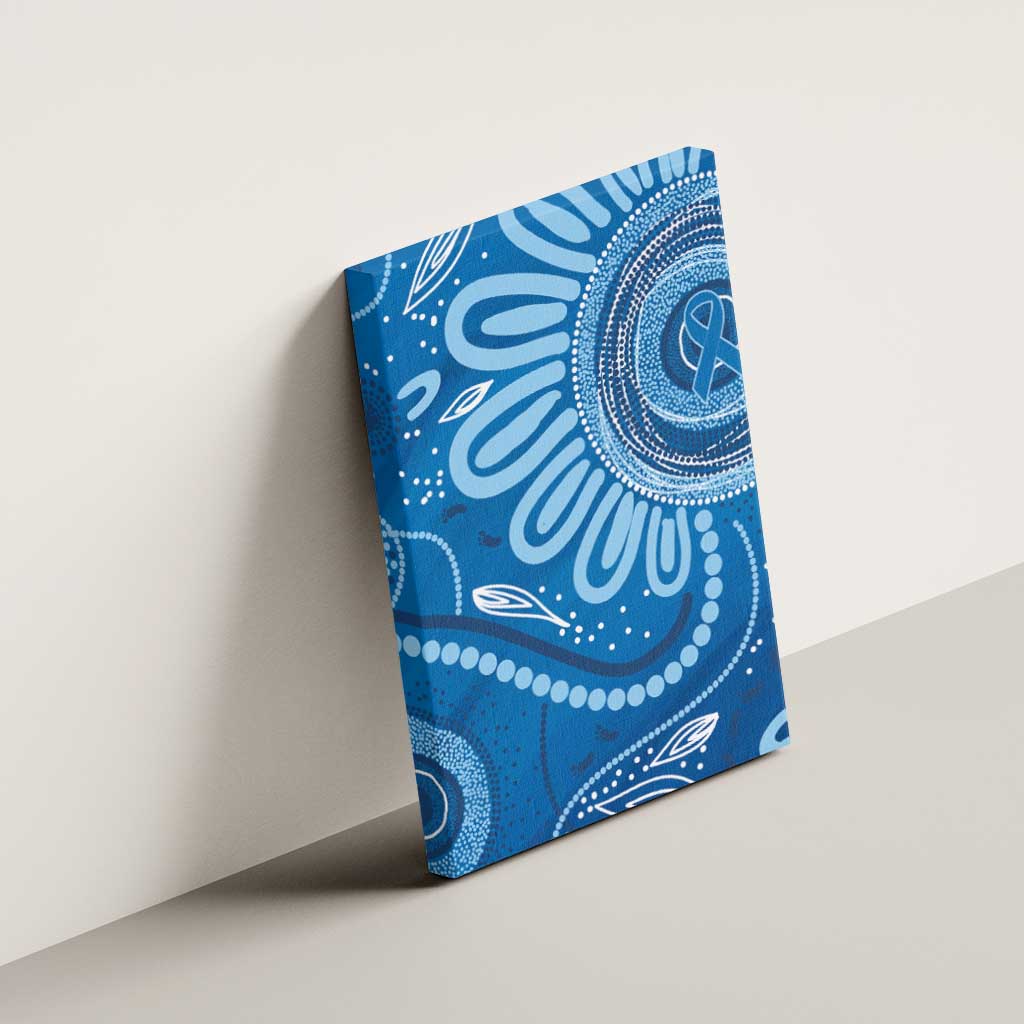 Australia Indigenous Canvas Wall Art Blue Ribbon Prostate Cancer Awareness - Aussie Hoodie