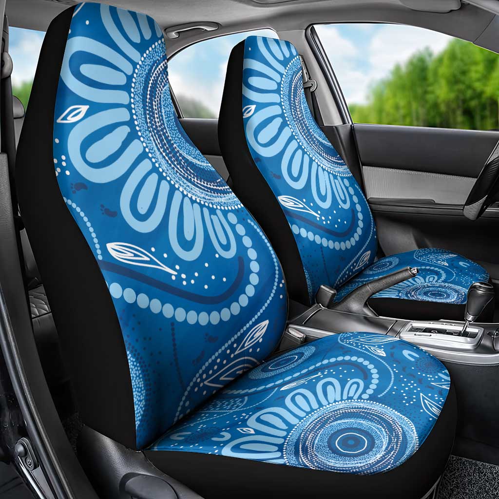 Australia Indigenous Car Seat Cover Blue Ribbon Prostate Cancer Awareness - Aussie Hoodie