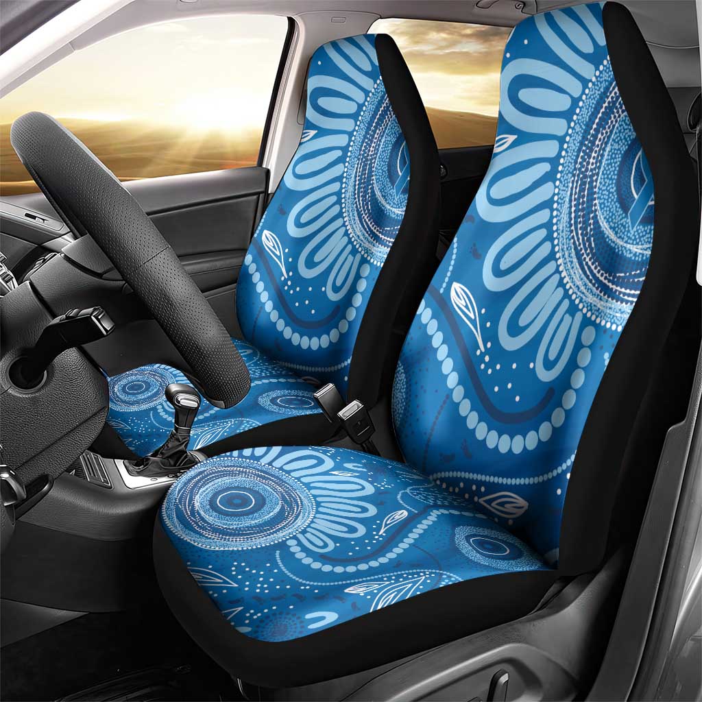 Australia Indigenous Car Seat Cover Blue Ribbon Prostate Cancer Awareness - Aussie Hoodie