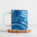Australia Indigenous Ceramic Mug Blue Ribbon Prostate Cancer Awareness - Aussie Hoodie
