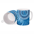 Australia Indigenous Ceramic Mug Blue Ribbon Prostate Cancer Awareness - Aussie Hoodie