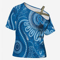 Australia Indigenous Cross Shoulder Shirt Blue Ribbon Prostate Cancer Awareness - Aussie Hoodie