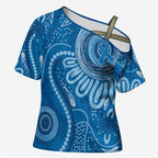 Australia Indigenous Cross Shoulder Shirt Blue Ribbon Prostate Cancer Awareness - Aussie Hoodie