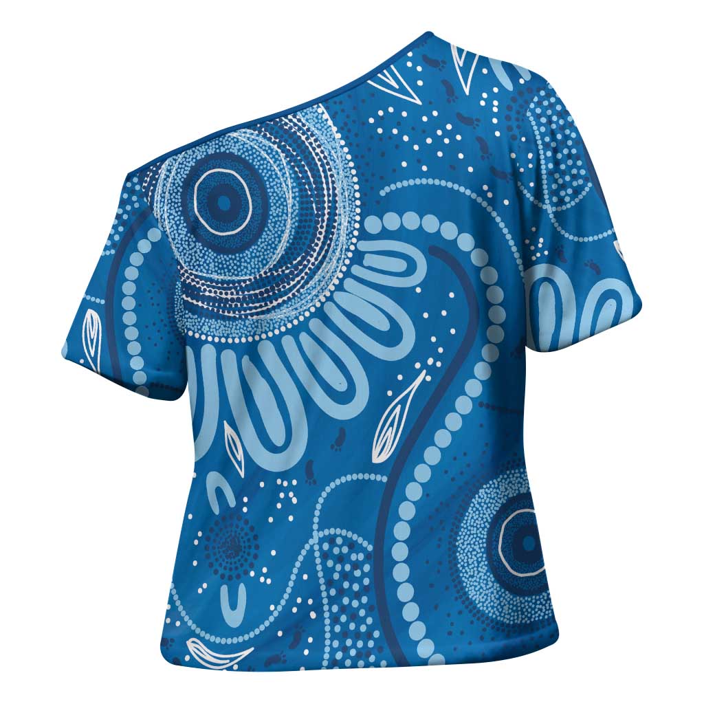 Australia Indigenous Cross Shoulder Shirt Blue Ribbon Prostate Cancer Awareness - Aussie Hoodie