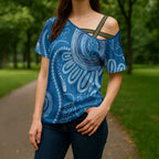Australia Indigenous Cross Shoulder Shirt Blue Ribbon Prostate Cancer Awareness - Aussie Hoodie