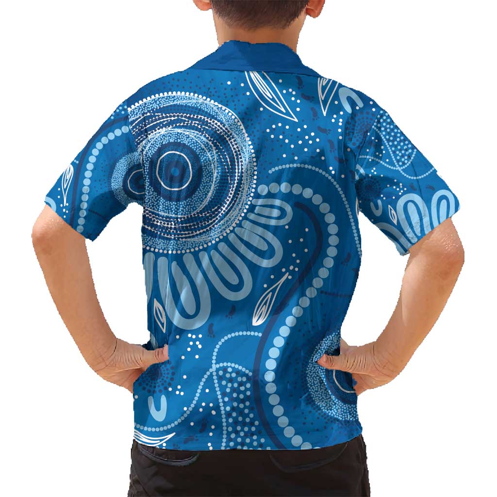 Australia Indigenous Family Matching Long Sleeve Bodycon Dress and Hawaiian Shirt Blue Ribbon Prostate Cancer Awareness - Aussie Hoodie