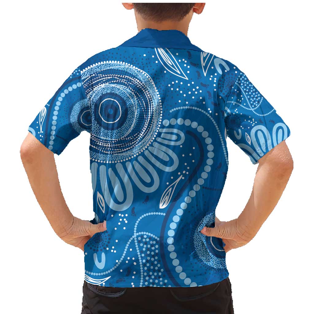 Australia Indigenous Family Matching Mermaid Dress and Hawaiian Shirt Blue Ribbon Prostate Cancer Awareness - Aussie Hoodie