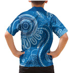 Australia Indigenous Family Matching Mermaid Dress and Hawaiian Shirt Blue Ribbon Prostate Cancer Awareness - Aussie Hoodie