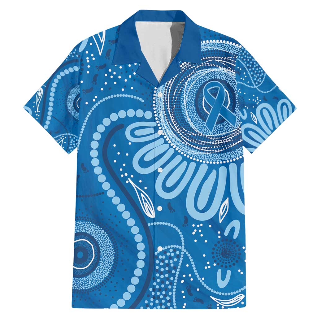 Australia Indigenous Family Matching Mermaid Dress and Hawaiian Shirt Blue Ribbon Prostate Cancer Awareness - Aussie Hoodie