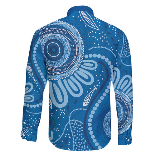 Australia Indigenous Family Matching Mermaid Dress and Hawaiian Shirt Blue Ribbon Prostate Cancer Awareness - Aussie Hoodie
