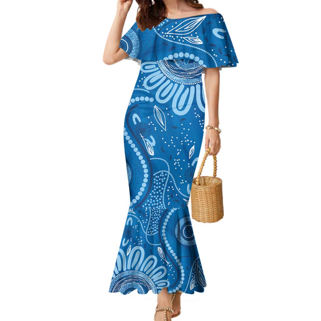 Australia Indigenous Family Matching Mermaid Dress and Hawaiian Shirt Blue Ribbon Prostate Cancer Awareness - Aussie Hoodie