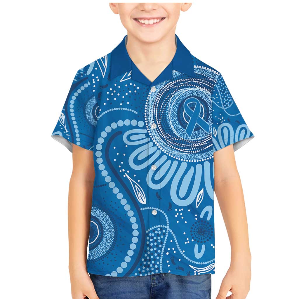 Australia Indigenous Family Matching Mermaid Dress and Hawaiian Shirt Blue Ribbon Prostate Cancer Awareness - Aussie Hoodie