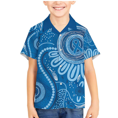 Australia Indigenous Family Matching Mermaid Dress and Hawaiian Shirt Blue Ribbon Prostate Cancer Awareness - Aussie Hoodie