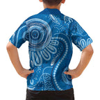Australia Indigenous Family Matching Off Shoulder Maxi Dress and Hawaiian Shirt Blue Ribbon Prostate Cancer Awareness - Aussie Hoodie