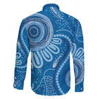 Australia Indigenous Family Matching Off Shoulder Maxi Dress and Hawaiian Shirt Blue Ribbon Prostate Cancer Awareness - Aussie Hoodie