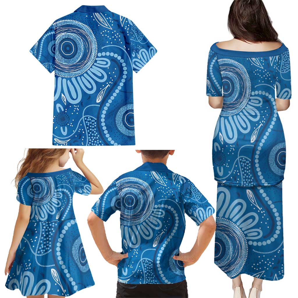 Australia Indigenous Family Matching Puletasi and Hawaiian Shirt Blue Ribbon Prostate Cancer Awareness - Aussie Hoodie