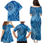 Australia Indigenous Family Matching Puletasi and Hawaiian Shirt Blue Ribbon Prostate Cancer Awareness - Aussie Hoodie