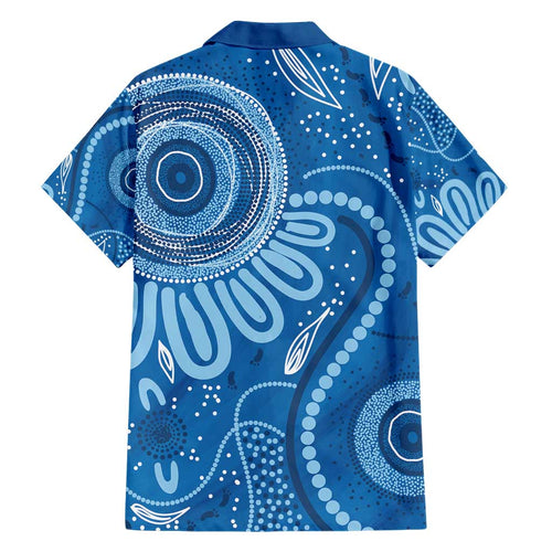 Australia Indigenous Family Matching Short Sleeve Bodycon Dress and Hawaiian Shirt Blue Ribbon Prostate Cancer Awareness - Aussie Hoodie
