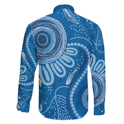 Australia Indigenous Family Matching Short Sleeve Bodycon Dress and Hawaiian Shirt Blue Ribbon Prostate Cancer Awareness - Aussie Hoodie