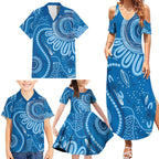 Australia Indigenous Family Matching Summer Maxi Dress and Hawaiian Shirt Blue Ribbon Prostate Cancer Awareness - Aussie Hoodie