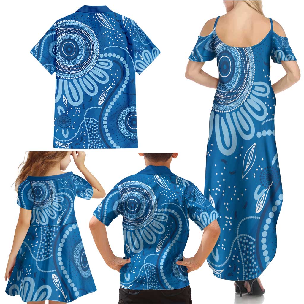 Australia Indigenous Family Matching Summer Maxi Dress and Hawaiian Shirt Blue Ribbon Prostate Cancer Awareness - Aussie Hoodie