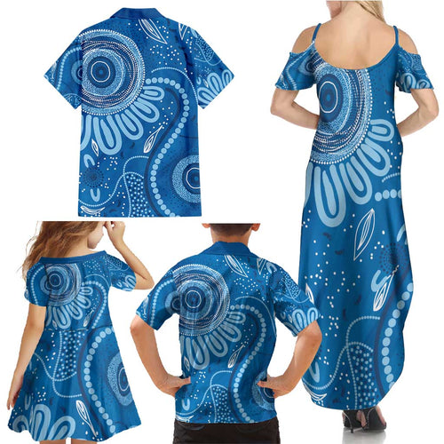 Australia Indigenous Family Matching Summer Maxi Dress and Hawaiian Shirt Blue Ribbon Prostate Cancer Awareness - Aussie Hoodie