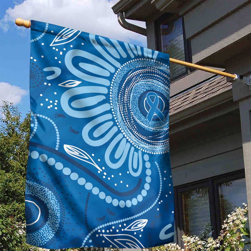 Australia Indigenous Garden Flag Blue Ribbon Prostate Cancer Awareness - Aussie Hoodie