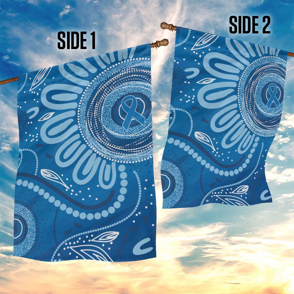Australia Indigenous Garden Flag Blue Ribbon Prostate Cancer Awareness - Aussie Hoodie