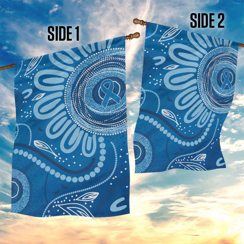 Australia Indigenous Garden Flag Blue Ribbon Prostate Cancer Awareness - Aussie Hoodie