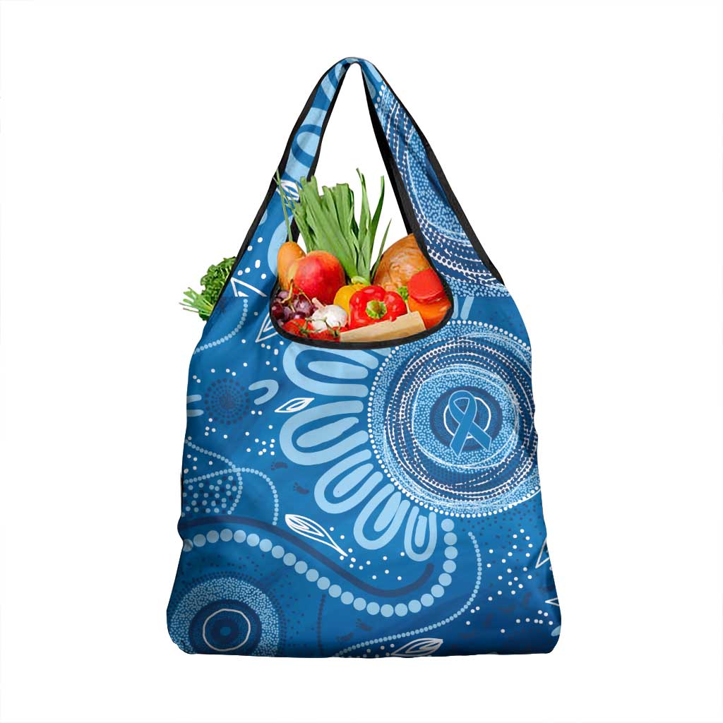Australia Indigenous Grocery Bag Blue Ribbon Prostate Cancer Awareness - Aussie Hoodie