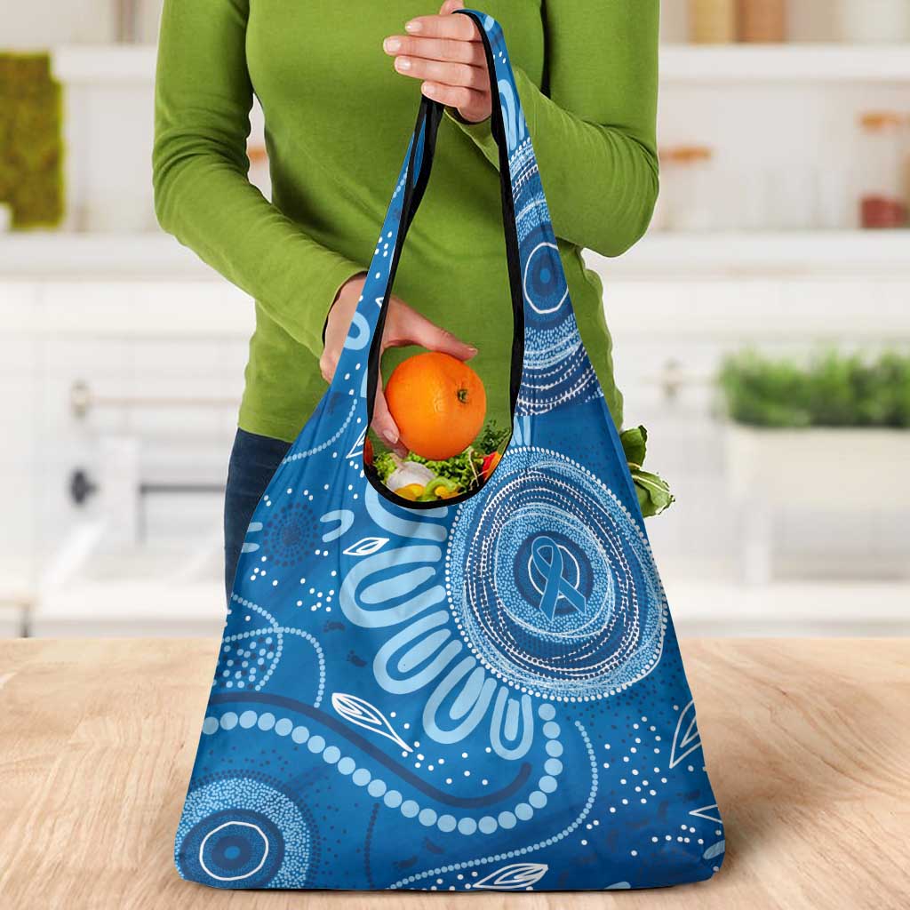Australia Indigenous Grocery Bag Blue Ribbon Prostate Cancer Awareness - Aussie Hoodie