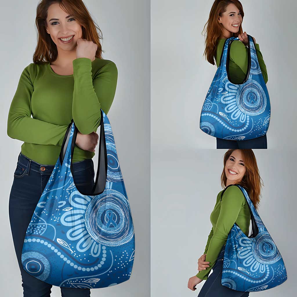 Australia Indigenous Grocery Bag Blue Ribbon Prostate Cancer Awareness - Aussie Hoodie