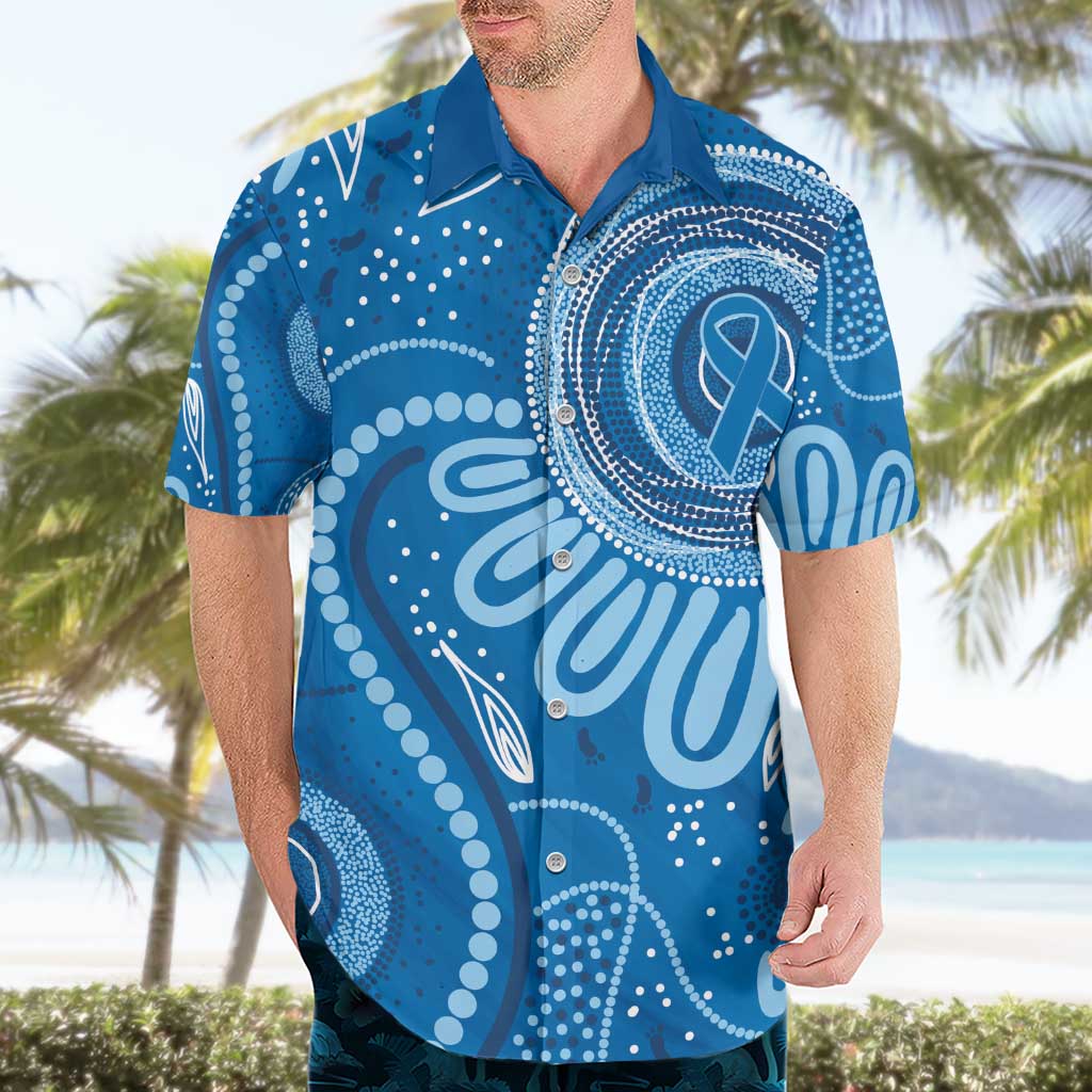 Australia Indigenous Hawaiian Shirt Blue Ribbon Prostate Cancer Awareness - Aussie Hoodie
