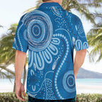 Australia Indigenous Hawaiian Shirt Blue Ribbon Prostate Cancer Awareness - Aussie Hoodie