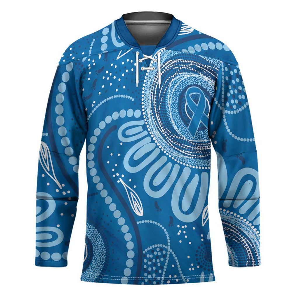 Australia Indigenous Hockey Jersey Blue Ribbon Prostate Cancer Awareness - Aussie Hoodie